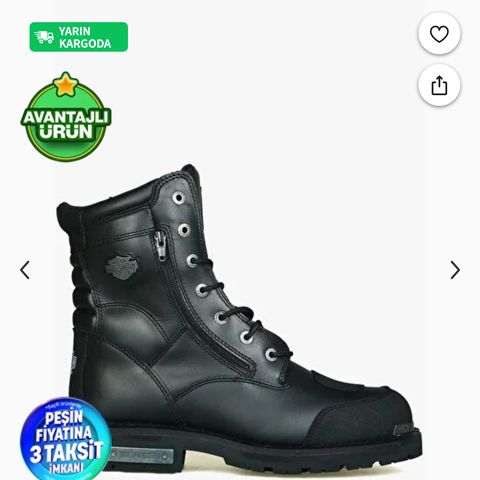 Harley Davidson Riddick Siyah Erkek Deri Asker Botu 025M100552-B14